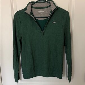 Vineyard Vines Kids Green Quarter-Zip Pullover Sweater